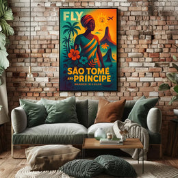 São Tomé and Príncipe Travel Poster Vibrant Island Escape PosterGoat