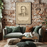 George Bush Presidential Tribute Sketch Poster PosterGoat