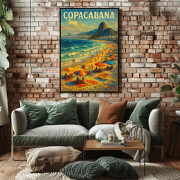 Copacabana Beach Vibes Poster Brazilian Beach Wall Art