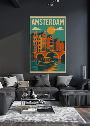 Amsterdam's Charm Captured in Vintage Travel Poster