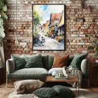 Sweden Gothenburg Haga District City Street Scene Poster