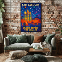 Stars Over the Square Salt Lake City Poster