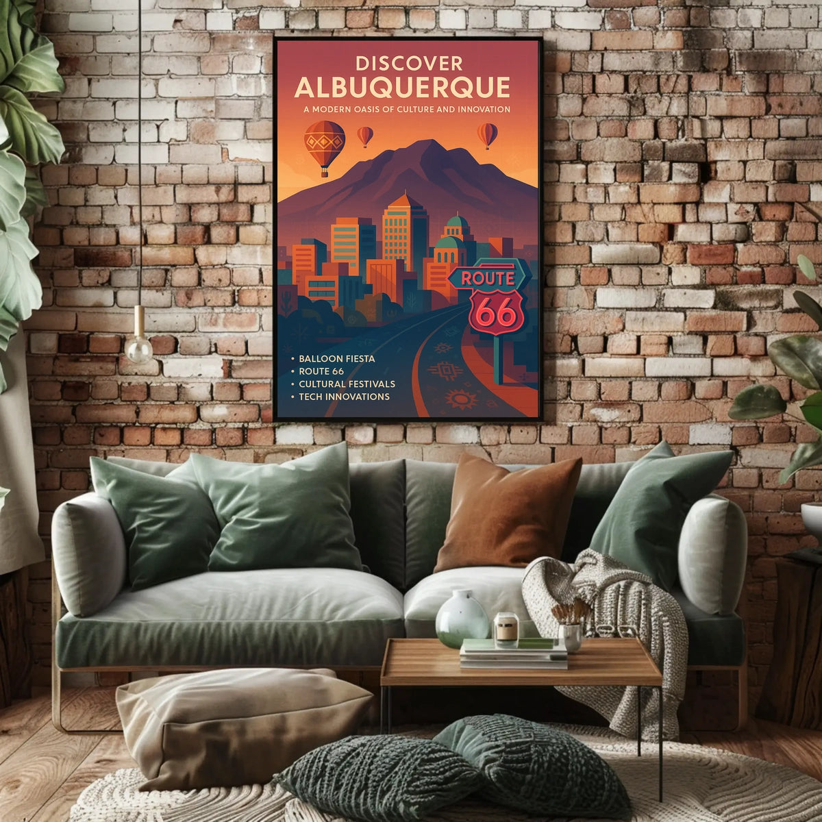 Albuquerque Cultural Hub Culture Innovation Hot Air Balloons Poster