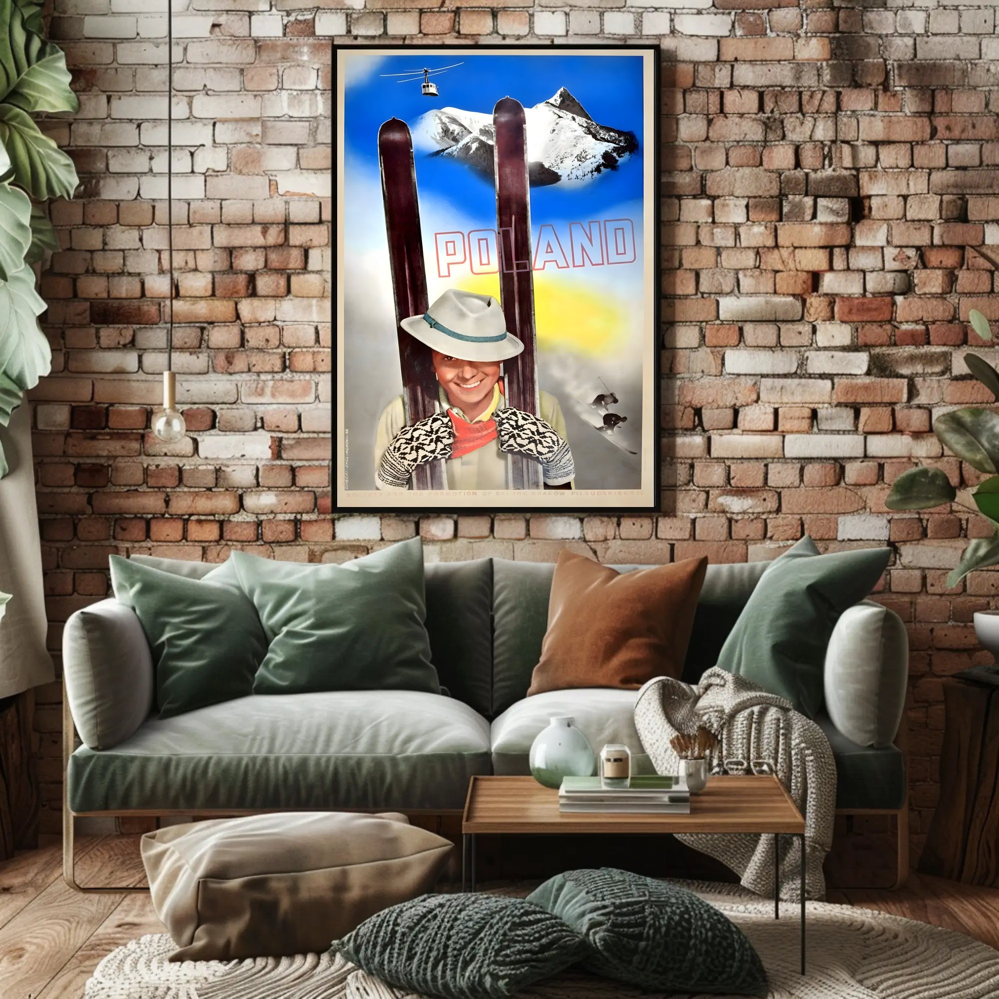 Poland Skiing Adventure Vintage Travel Poster PosterGoat