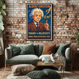Einstein Relativity Vintage Educational Poster