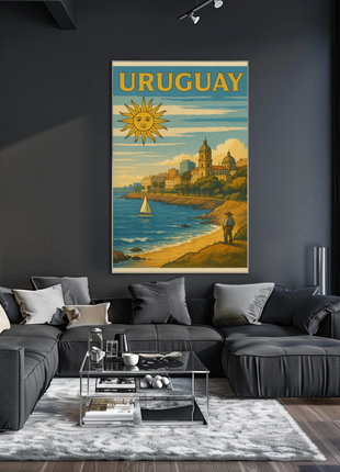 Uruguay Coastal Scene Vintage Travel Poster