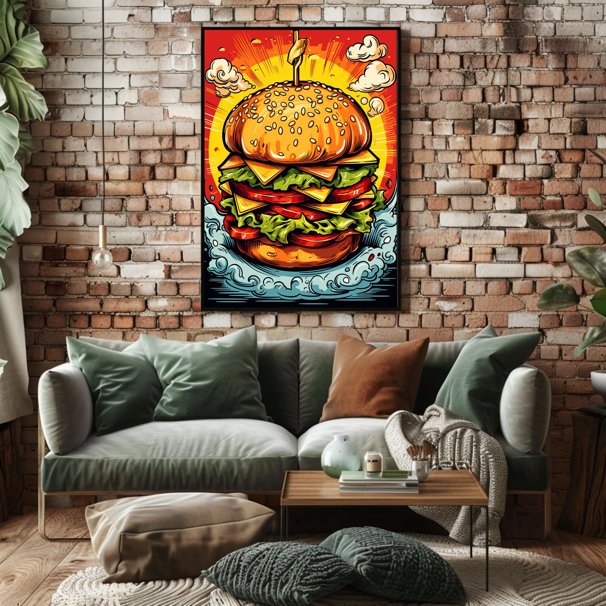 Towering Burger Delight Poster PosterGoat