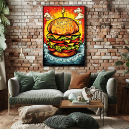 Towering Burger Delight Poster PosterGoat