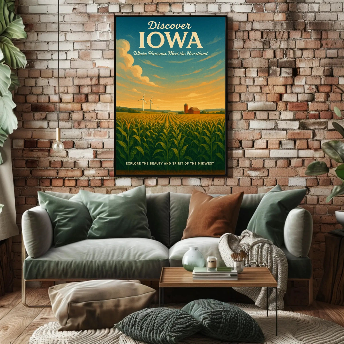 Iowa's Scenic Beauty Landscape Vintage Midwest Poster