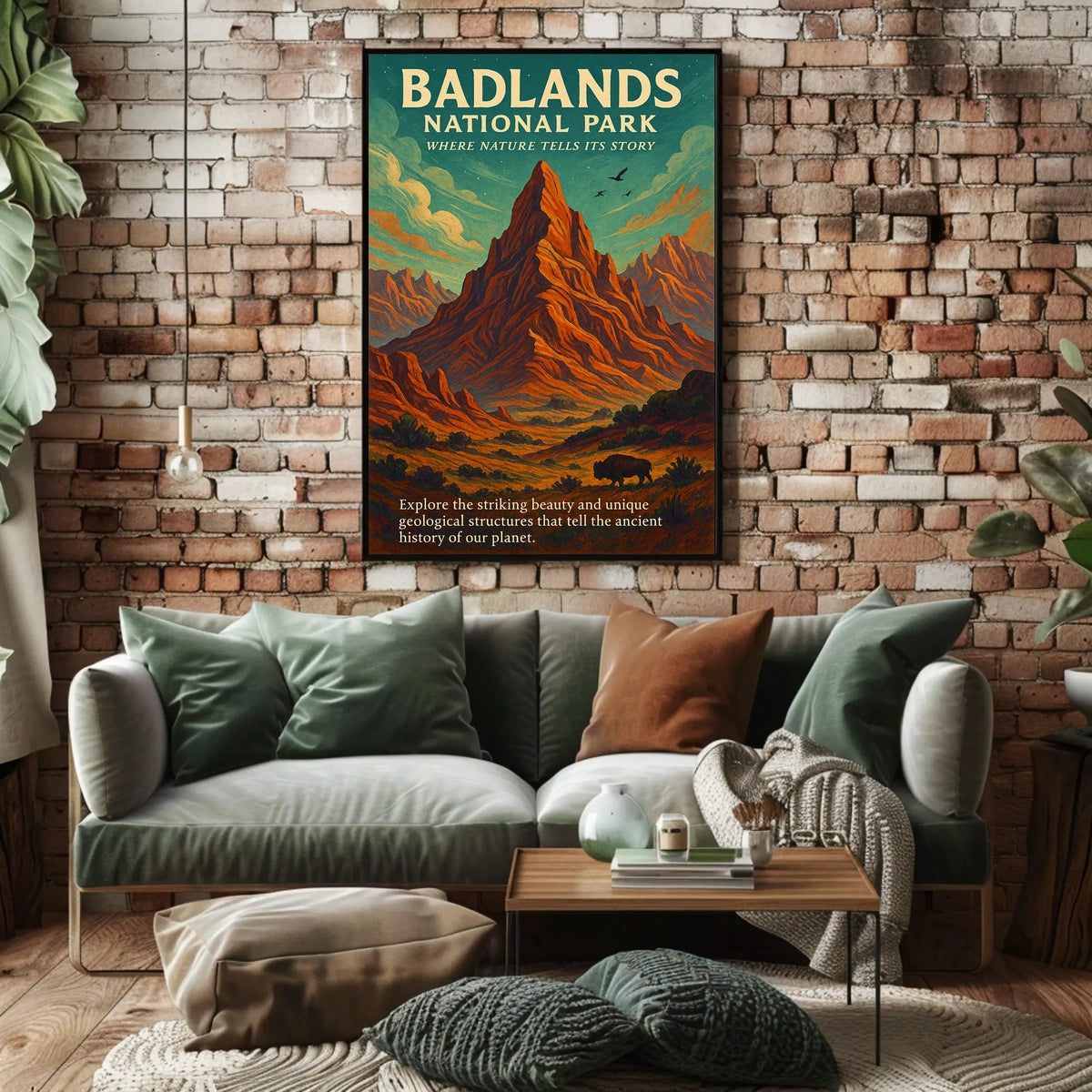 Badlands National Park Vintage Adventure Poster Print