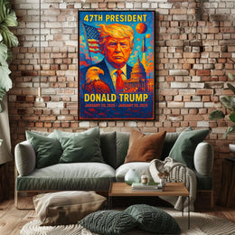 Donald Trump Torchbearer Liberty Patriotic Icon Pop Art Vibrant Leadership Poster