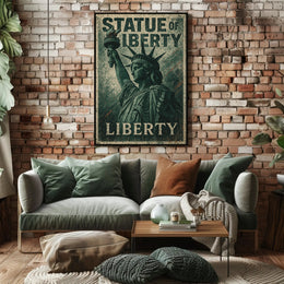 Statue of Liberty Vintage Heritage Cultural or Heritage Poster PosterGoat