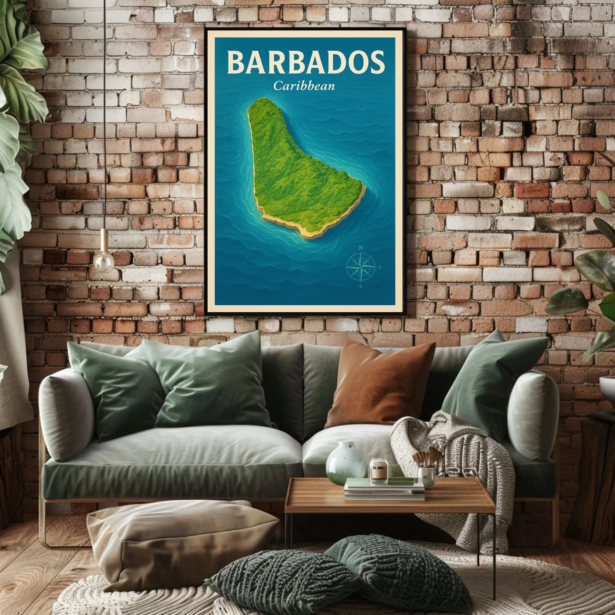 Barbados Adventure Vintage Travel Poster