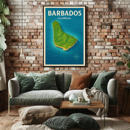 Barbados Adventure Vintage Travel Poster