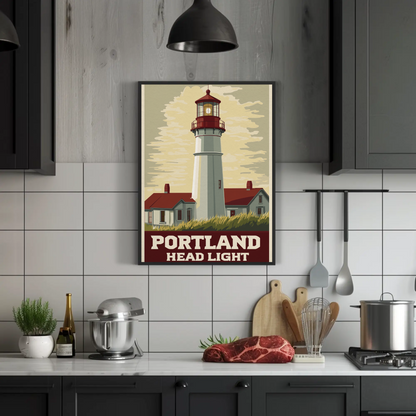 Portland Head Light - Maine Vintage Travel Poster