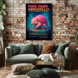 Pink Fairy Armadillo Illusive Wonder of the Desert Poster