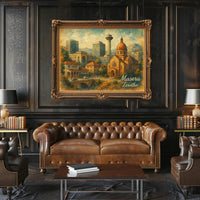 Maseru Cityscape Travel Inspired Digital Painting Poster