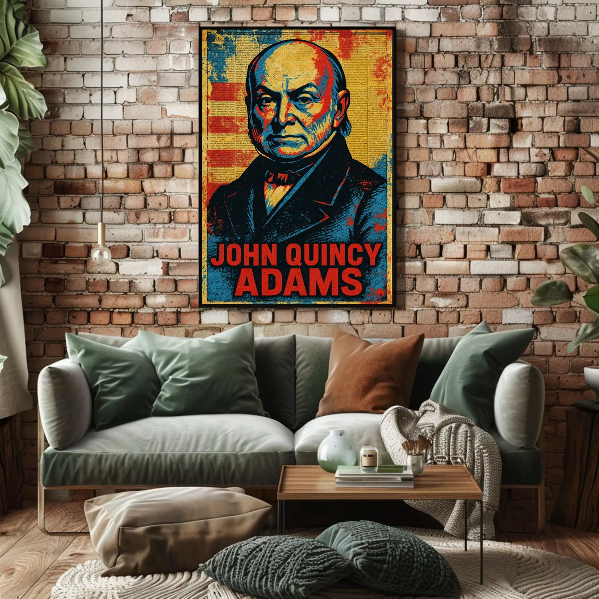 John Quincy Adams 6th President of the United States Street Art Mashup Poster