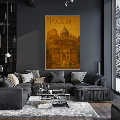 Rome Vatican Trevi Colosseum Travel Poster