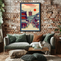 Tranquil Japanese Street Scene Poster