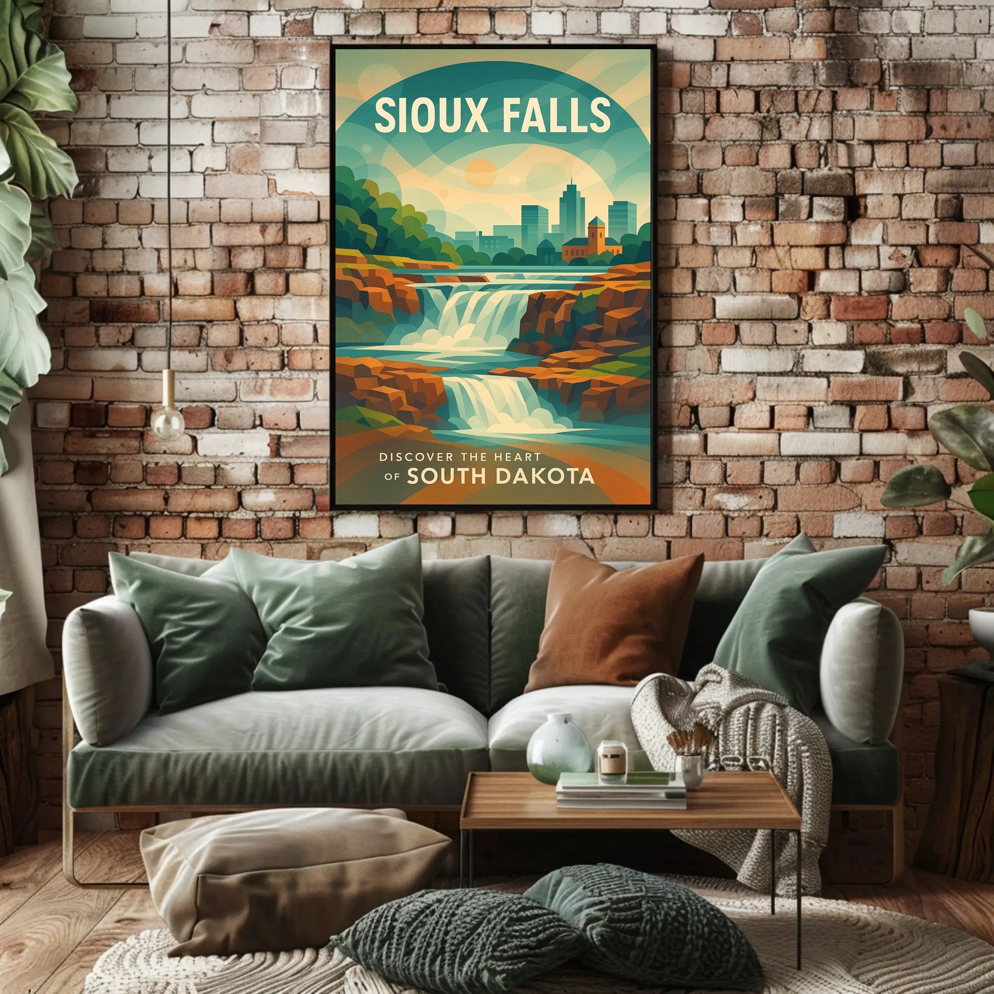 Sioux Falls Travel Adventure Art Poster PosterGoat