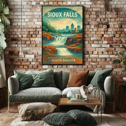 Sioux Falls Travel Adventure Art Poster PosterGoat