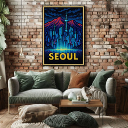 Seoul Skyline Art Poster
