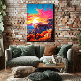 Sunset Over The Acropolis Poster