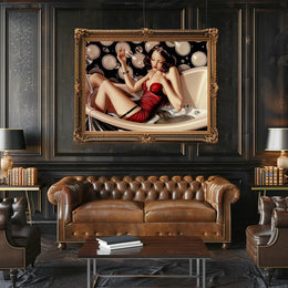 Glamorous Art Deco Woman in Bathtub Poster