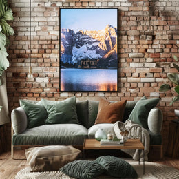 Mountain Retreat At Sunrise Poster