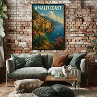 Amalfi Coast Poster Wall Art Coastal Decor Museum Quality