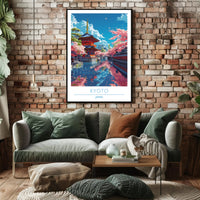 Kyoto Serenity: Cherry Blossoms & Pagoda Cultural Poster