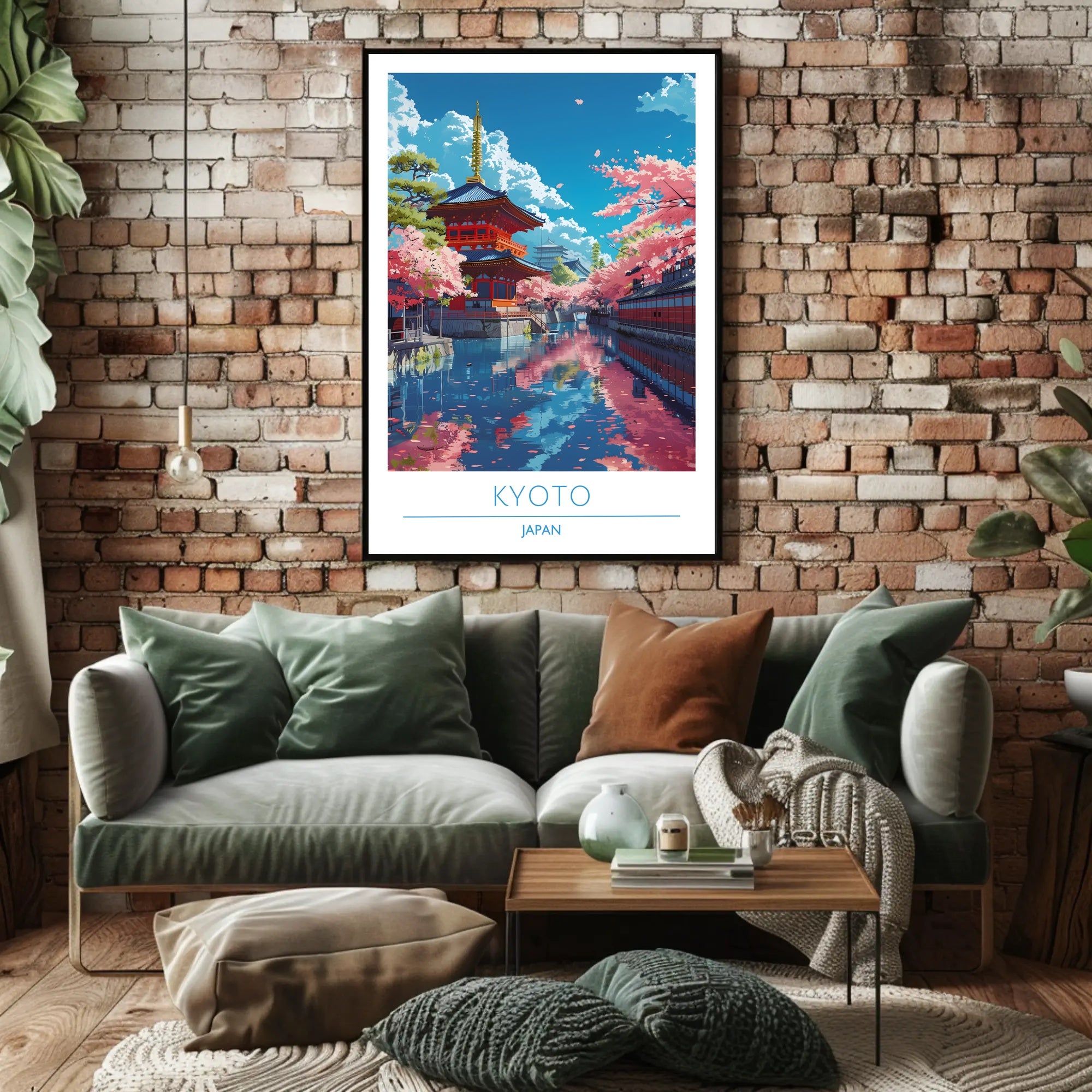 Kyoto Serenity: Cherry Blossoms & Pagoda Cultural Poster