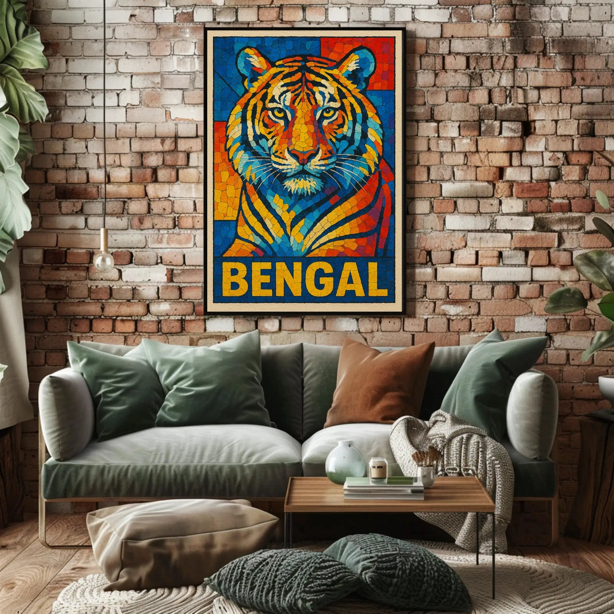 Bengal Tiger Mosaic Poster