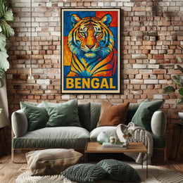 Bengal Tiger Mosaic Poster