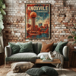 Knoxville Cityscape Realism Wanderlust Poster