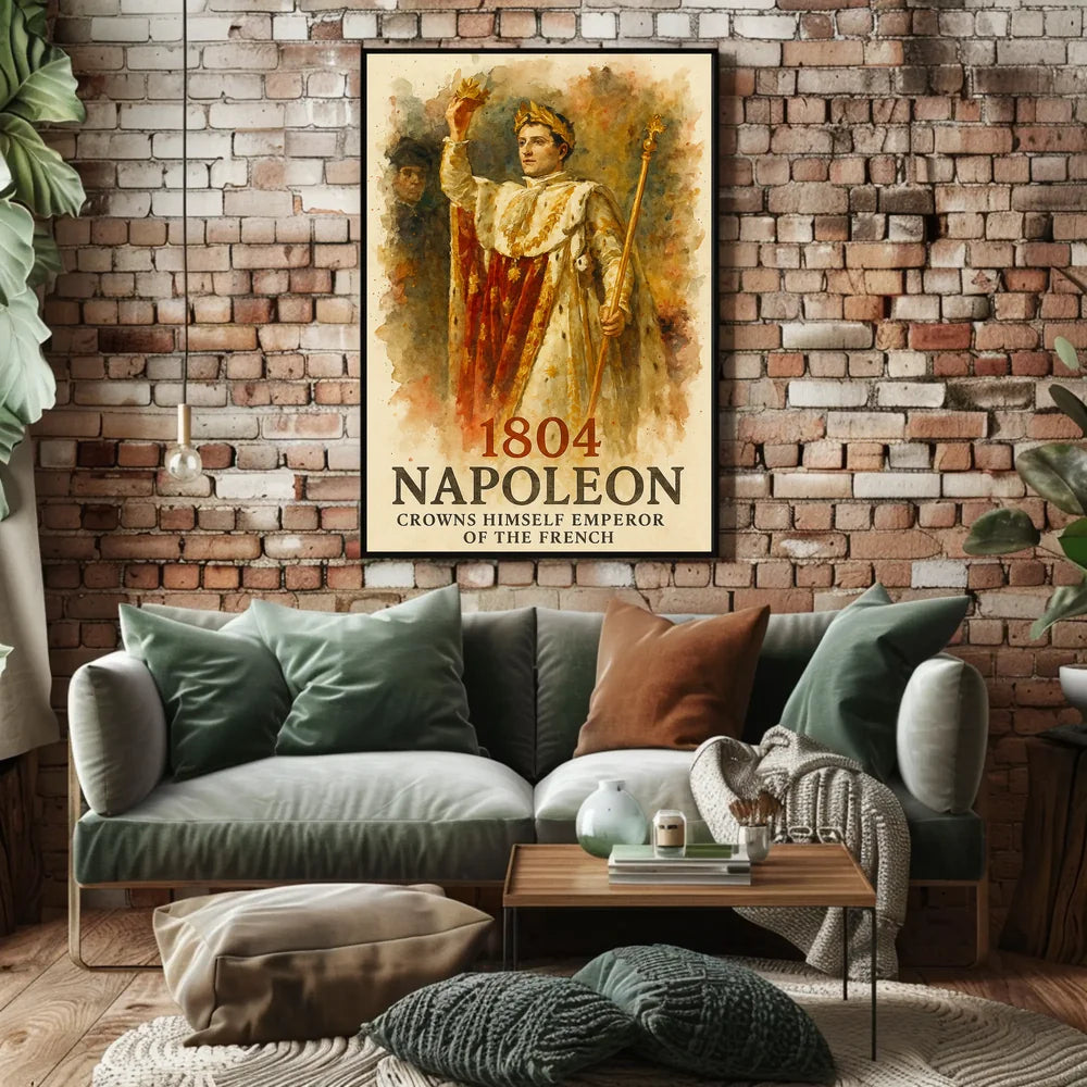 Napoleon Crowning Himself Emperor Historic Art Poster