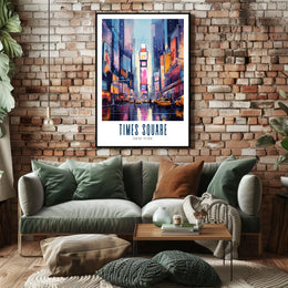 Times Square Vibrant Urban Life Poster Modern Wall Art