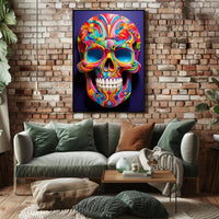 Vibrant Skull Art Poster PosterGoat