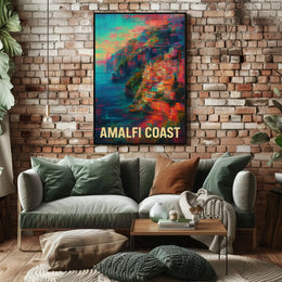 Amalfi Coast Vibrant Escape Poster Coastal Wall Art