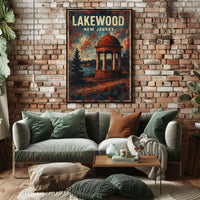 Lakewood New Jersey Scenic Cityscape Travel Photography Realism Modern Vintage Museum Quality Poster