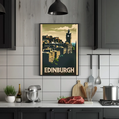 Edinburgh, Scotland Vintage Style Poster