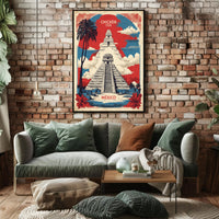 Chichén Itzá Adventure Vintage Travel Poster