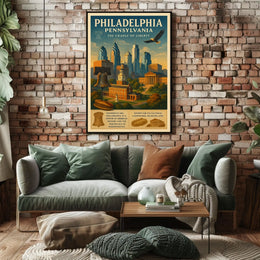 Philadelphia Heritage Vintage Poster: Liberty and Culture