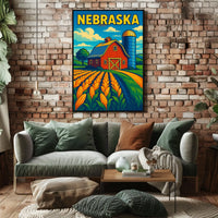 Nebraska Farm Scene Poster