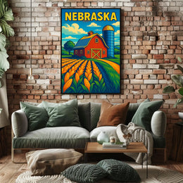 Nebraska Farm Scene Poster