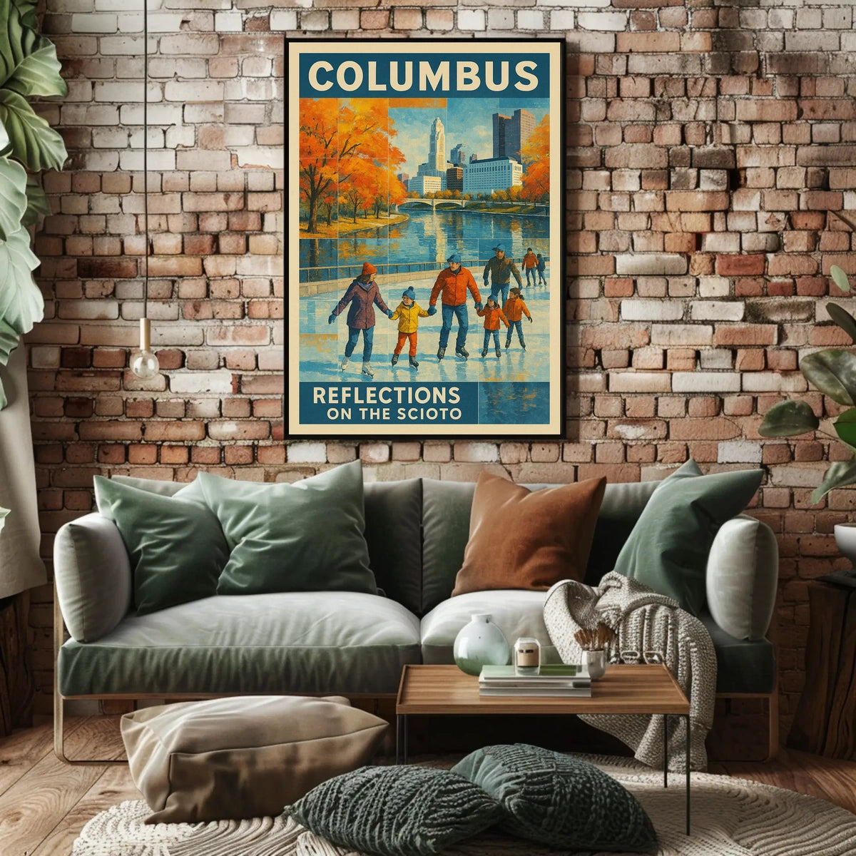 Columbus Reflections On The Scioto Poster