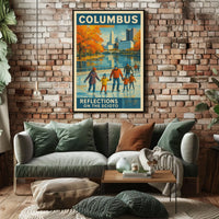 Columbus Reflections On The Scioto Poster