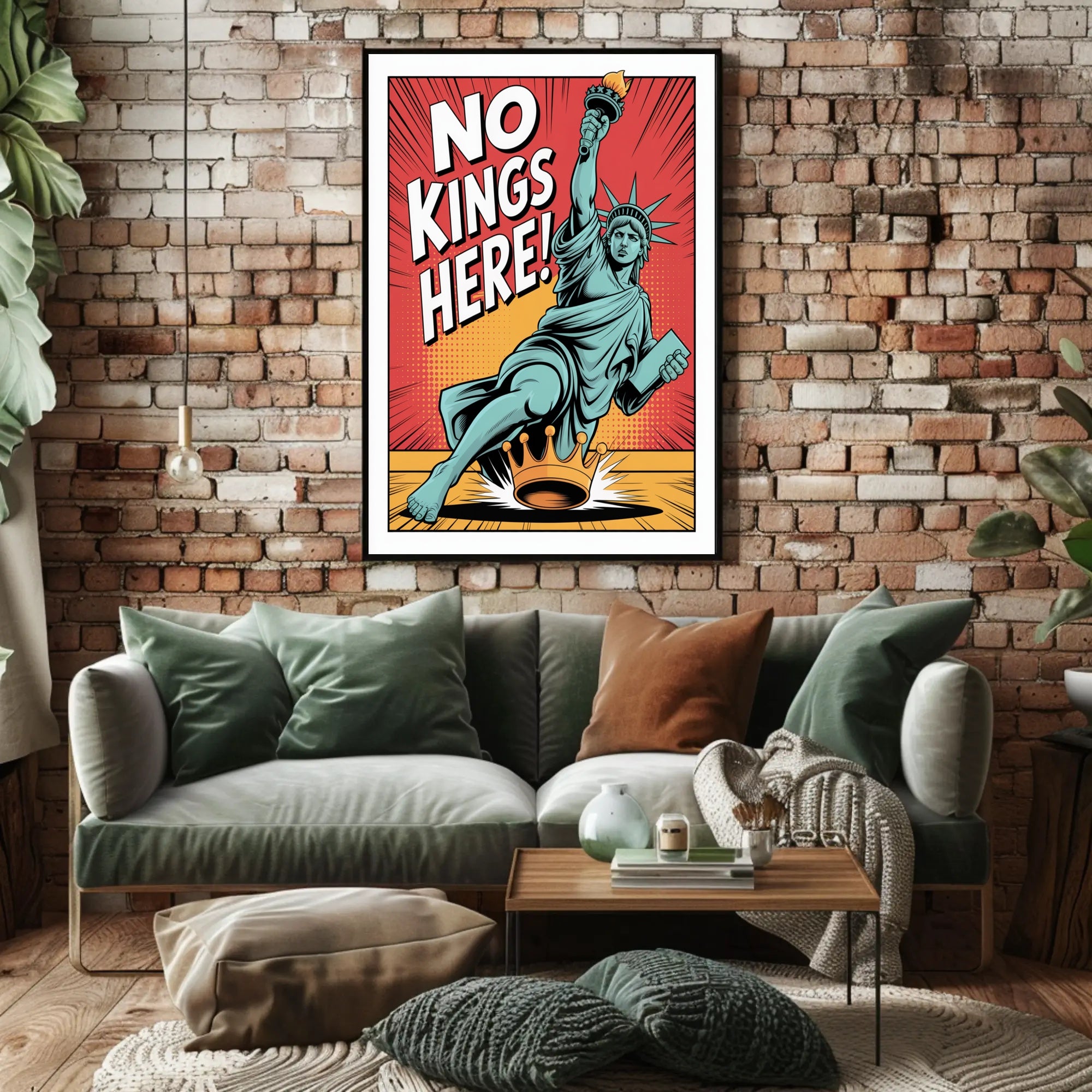 Lady Liberty Crushes Crown Political or Propaganda Poster
