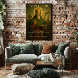 Saint Finbar Vintage Art Religious Cultural or Heritage Poster